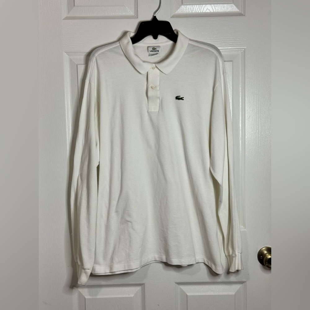 Vintage Lacoste Long Sleeve White 100% Cotton